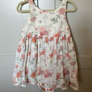 H&M Floral Dress with Pink and Green Details Size 3
